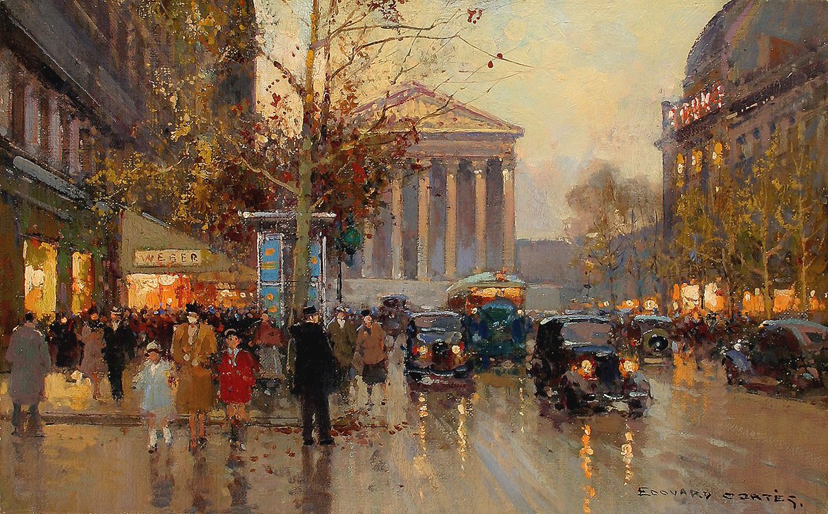 ArtistCortes's tweet image. Rue Royale Madeleine #edouardcortes #postimpressionism