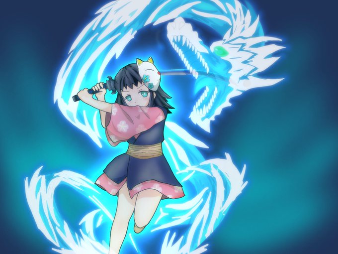 ざびさんがTwitterに投稿した真菰(鬼滅の刃)のイラスト。