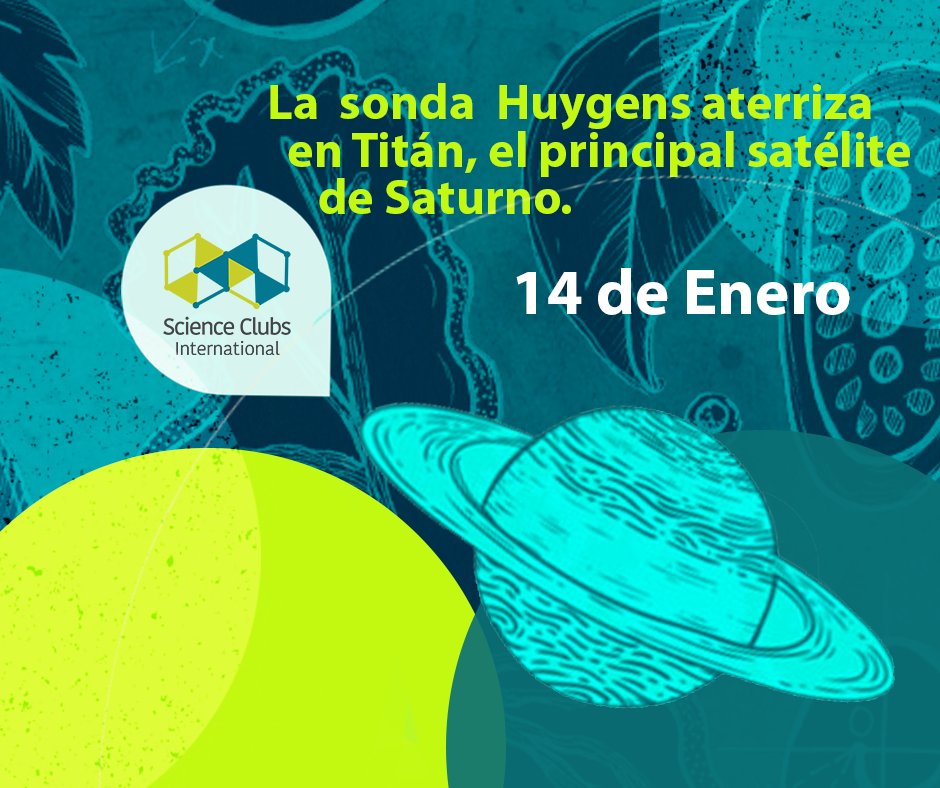 scienceclubsint's tweet photo. 💡 #SCIFacts | Un día como hoy pero de 2005, la sonda Huygens de la Agencia Espacial Europea atravesó la densa atmósfera de Titán, la luna más grande de Saturno🪐🛰.
Si quieres ver el descenso de la sonda Huygens da clic en el siguiente enlace 👉https://t.co/VnCukuu3R9 https://t.co/ReQIwck2Tn