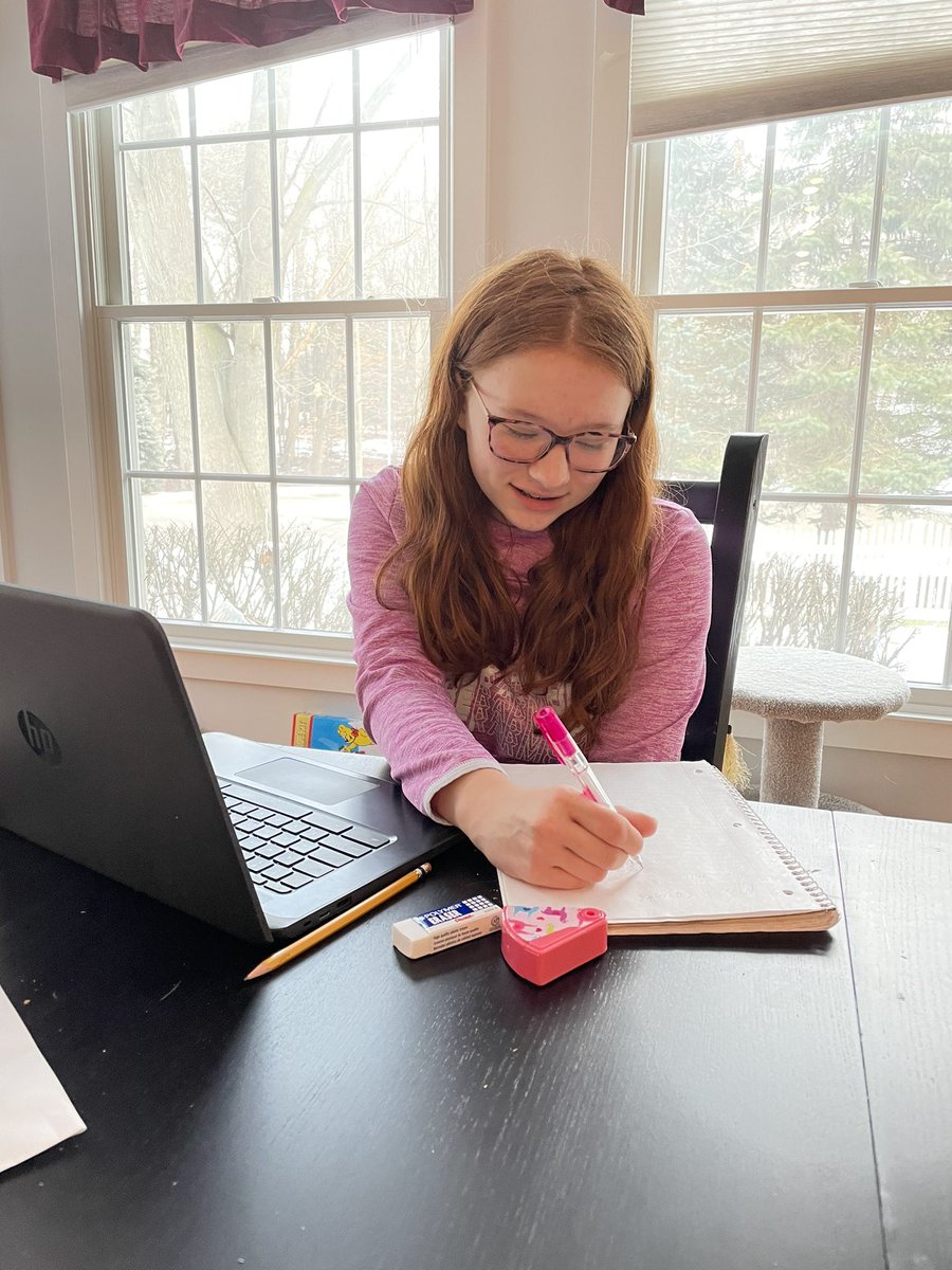 awcricket's tweet image. Hope on her GoogleMeet call for Math Counts. She is always pushing herself to learn more and try new things! She’s a #STEMgirl to the max! On the HS robotics team @Wavelength3572 and @msms_sailors MathCounts team. Wants to work for @NASA someday!  #7thgrader #sailorstrong