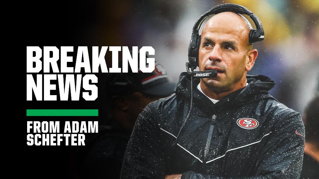 SportsCenter's tweet photo. Breaking: The Jets are hiring former 49ers’ DC Robert Saleh as their next head coach, league sources tell @AdamSchefter.

The two sides now have reached agreement on a five-year deal. https://t.co/lMfODt5Z4O