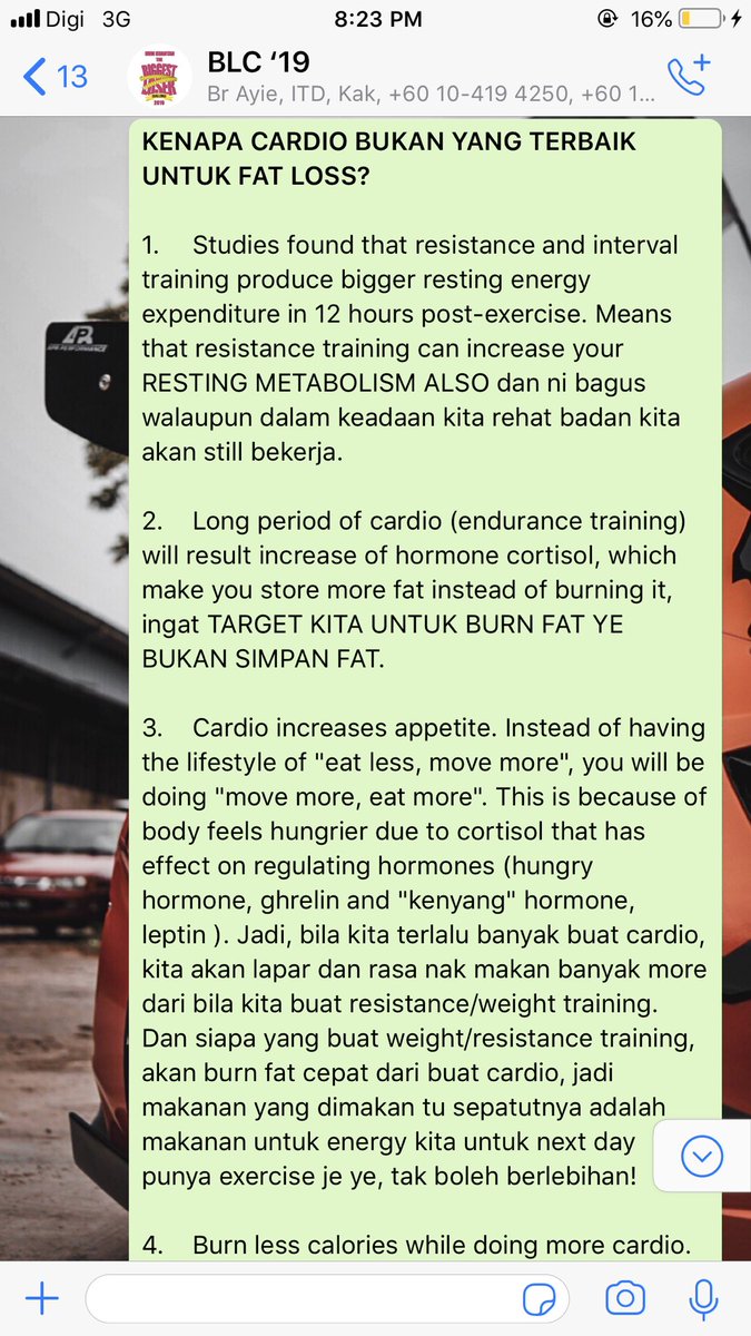 aku pernah handle program weight loss for 2 years dan banyak je benda yang aku dengar yang tak betul orang ajar kat gym dan aku cuba spread awareness pasal apa yang betul dan tak. ni for those yang do cardio tapi tak kurus-kurus, ada lagi aku explain tapi kat phone lama.