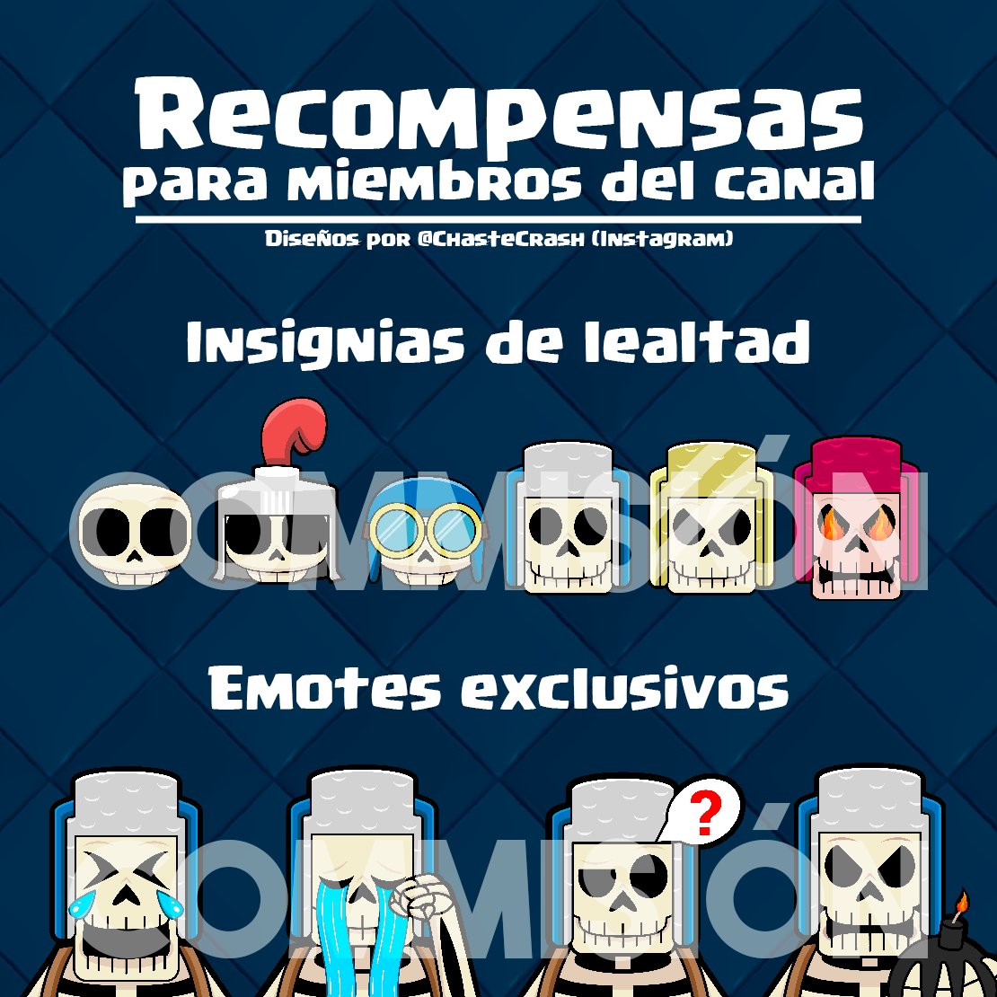 Emotes e insignias creados por nuestro diseñador <a href="/ChasteCrashCR/">ChasteCrash | Diseños y arte 🔥</a>, si alguien está interesado en adquirir emotes para Youtube  Discord, Twitch o stickers personalizados para whatsapp, contactar con nuestro diseñador.

Pueden ver más detalles en este link
fiverr.com/s2/ea6d0778dd