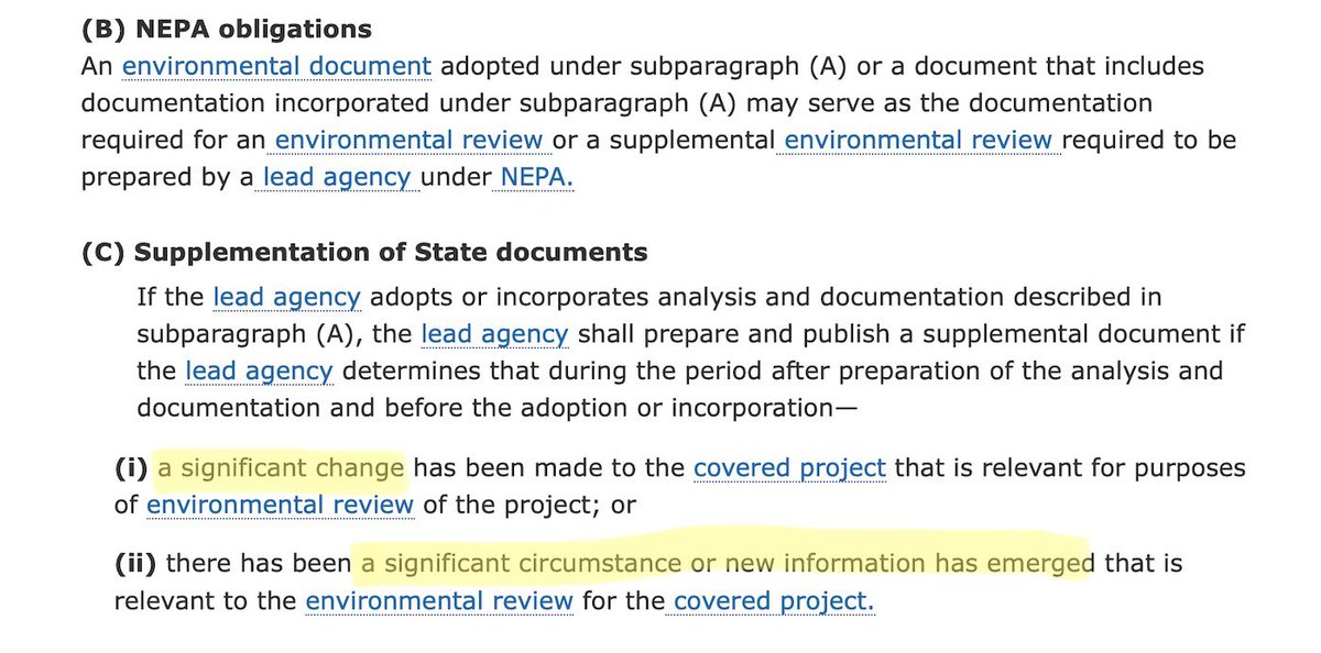 There is little to no judicial review, and the act allows the FPISC to resurrect certain environmental projects upon the submission of “new information” or emergence of a “significant circumstance.” https://www.law.cornell.edu/uscode/text/42/4370m-4