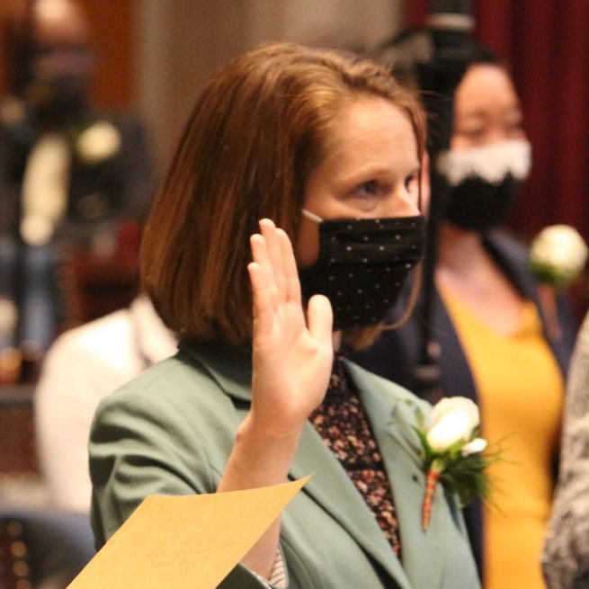 This election cycle, over 100  @MomsDemand volunteer leaders and gun violence survivors ran for elected office and 43 won seats – from town council and school board to U.S. Congress. Here are just a few of their swearing-in photos. We’re so proud of you!!!