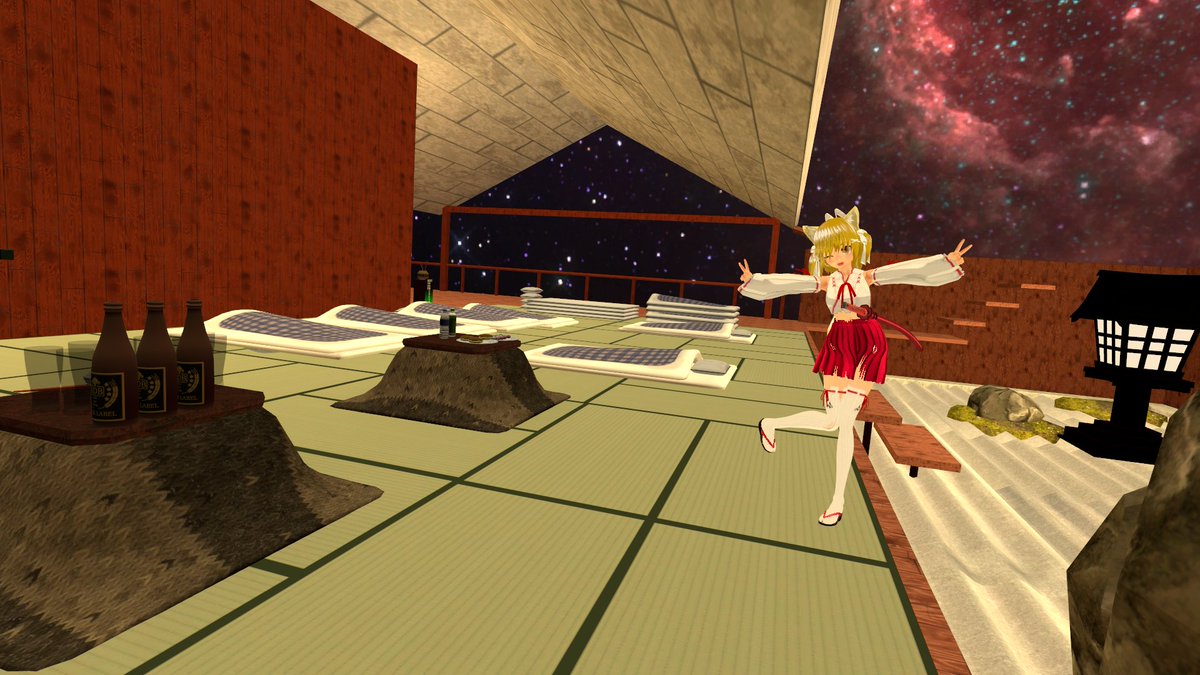 エゾの民 ゆきかの Vrchat画像芝居師 على تويتر 宇宙温泉付き和寝室 Space Onsenwasitu 1 宇宙温泉旅館だよー 2 えー 正しい枕投げとはー 説明いらない 温泉入ってよーw 3 温泉だよー プールみたいになってるよw 4 犬かきっ 狐でしょw ってお風呂で