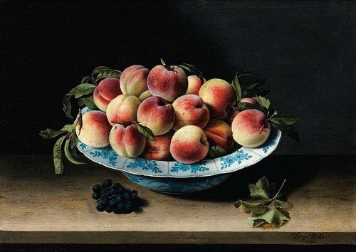 PP_Rubens's tweet image. 2/2 Peaches on a ledge. In a bowl. Just there. In 1629. By Louise Moillon, whose day was today.