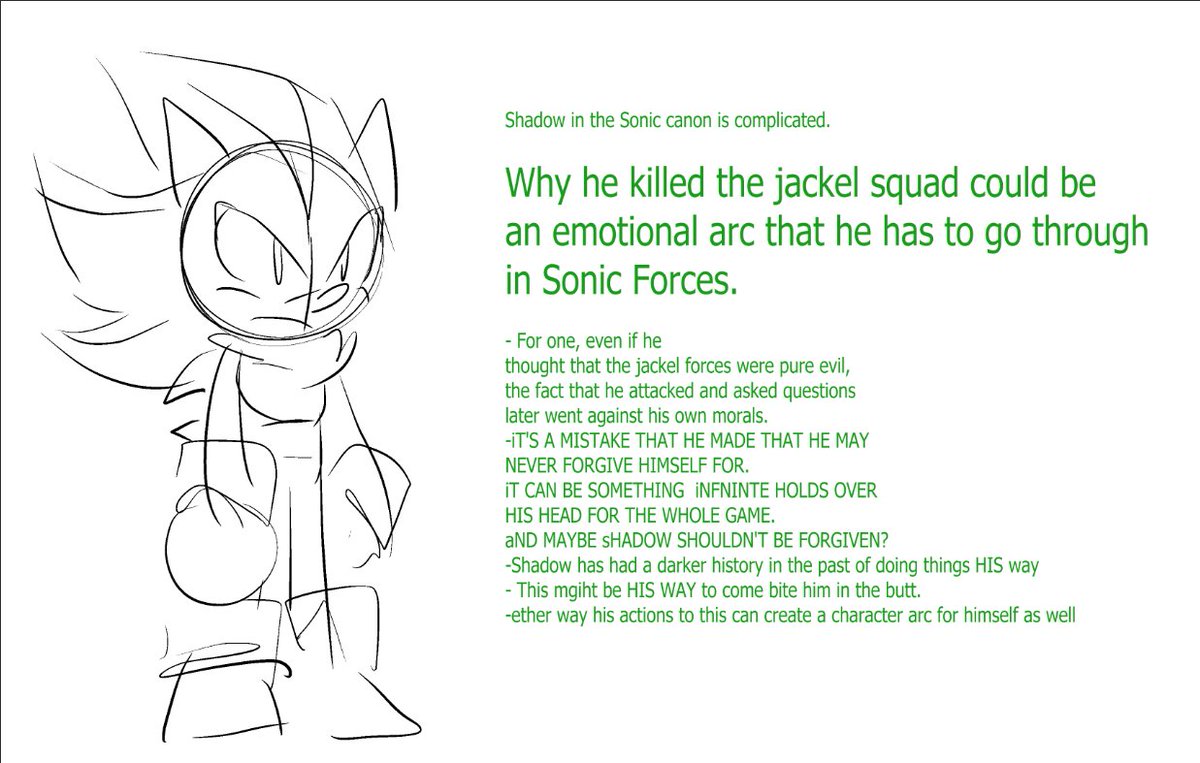 According to Forces lore Shadow kills the squad.  (protecting something?)
-Jackel vs Shadow--Shadow actually has powers so..he win's easily. 
- Shadow is someone that makes him realize his worst desires. His self destructive behavior is tied with his obsession to control 