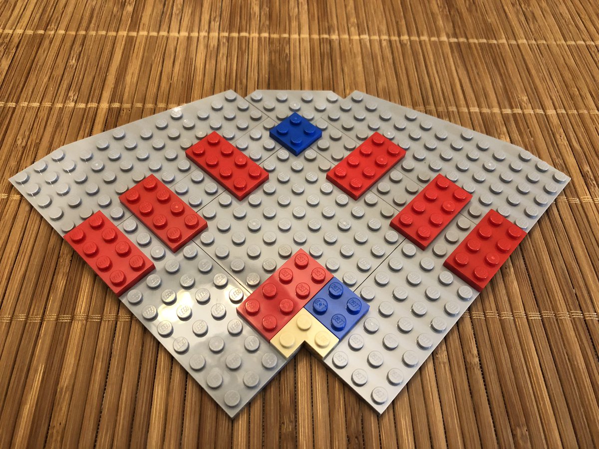 For the next level, there’s two very wide plate sections. Giant plates everywhere, and smaller ones for connection and support. This gives us 2 layers first...  #LEGO  