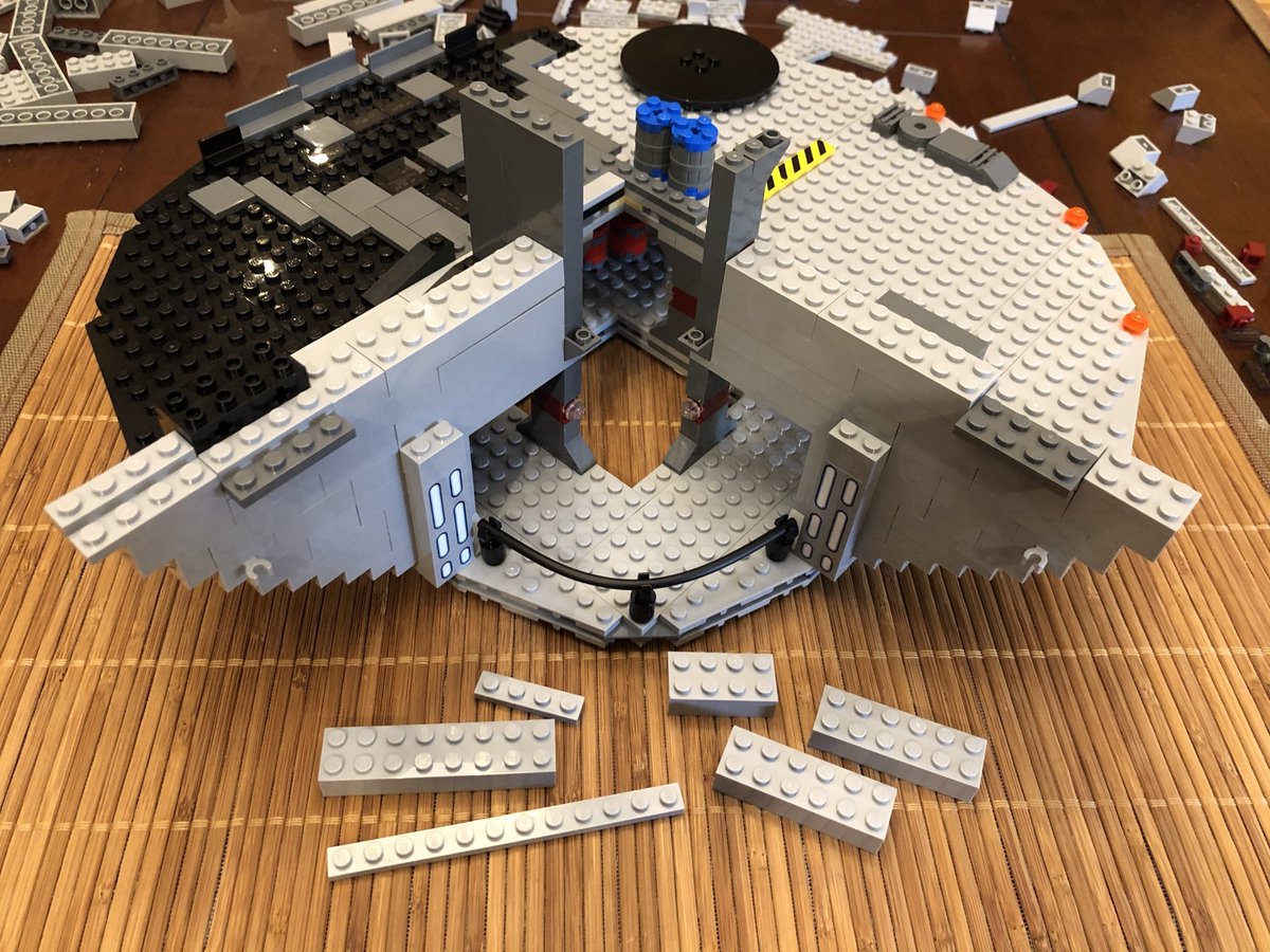 As we keep stacking, there’s some gray blocks. This become doors between rooms. It’s slow going, but it keeps going!  #LEGO  