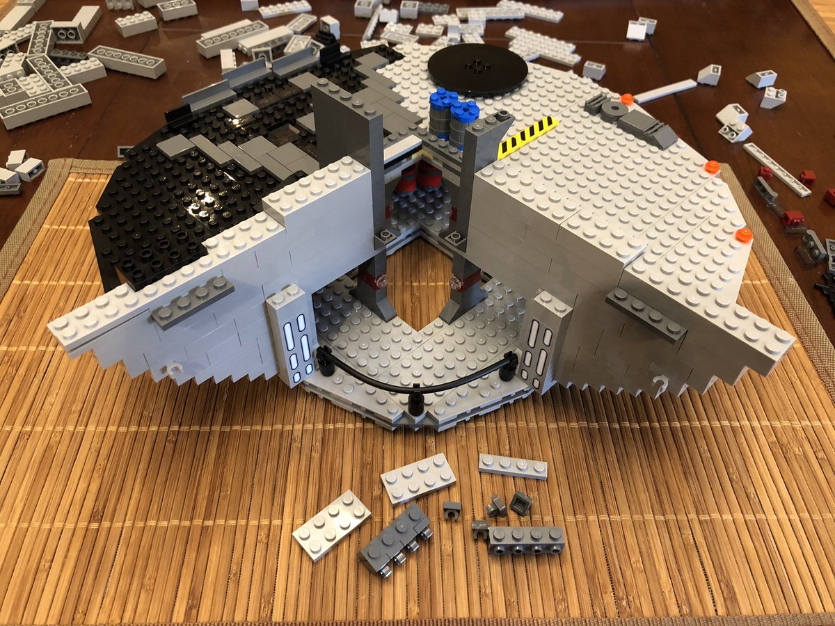 As we keep stacking, there’s some gray blocks. This become doors between rooms. It’s slow going, but it keeps going!  #LEGO  