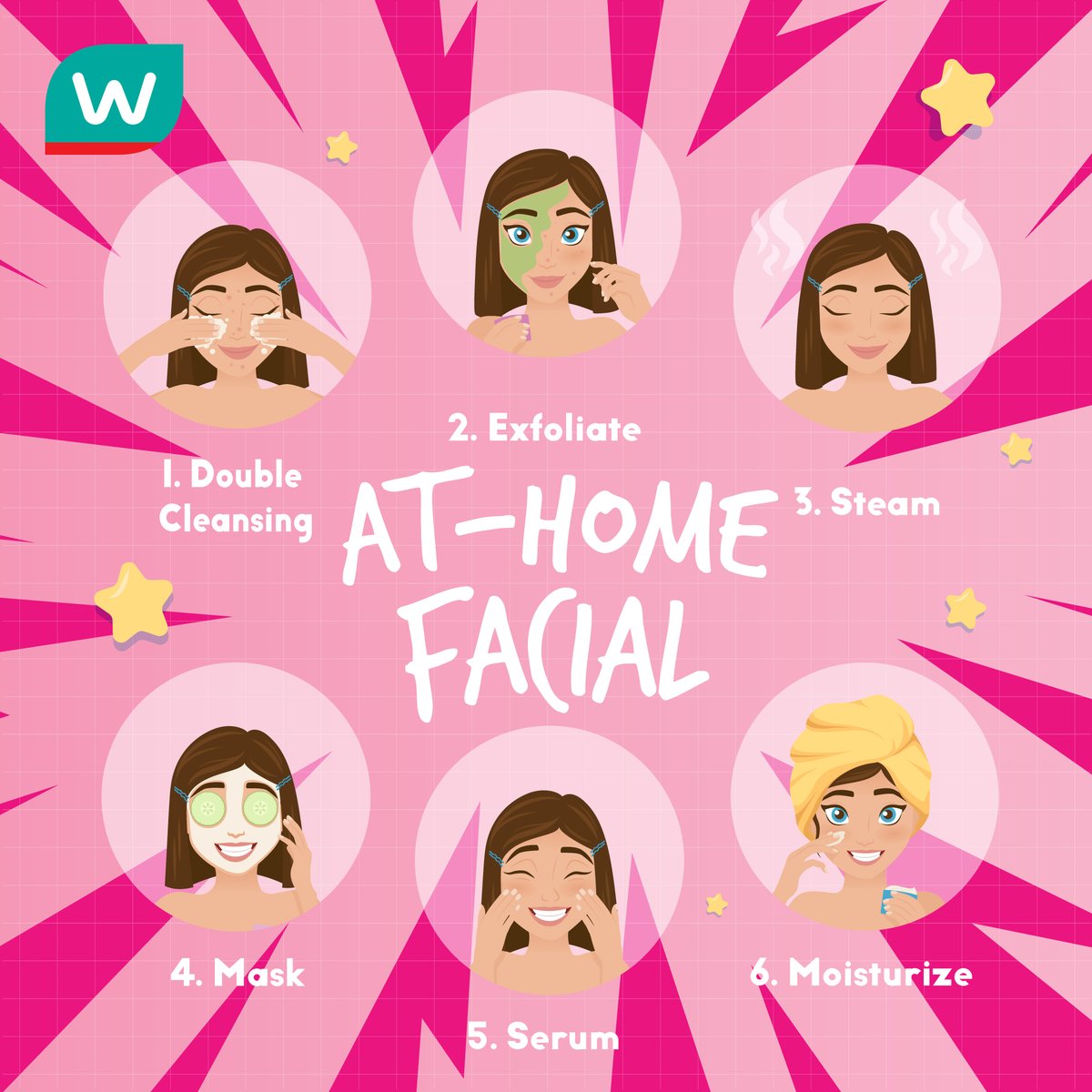 watsonsmy's tweet photo. More time at home means more time you can do your own at-home facial, #KakiWatsons! π Here are recommended skincare steps that you can do with your friends and family! π₯°
#WatsonsTips #MeTime https://t.co/8FdGZmReSm