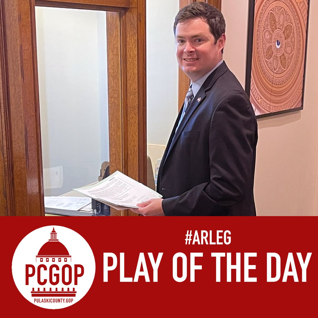 PulaskiARGOP's tweet photo. It’s a little late, but we want to recognize Rep. @DavidARay with today’s #ARLEG Play of the Day for introducing HB1191 which would double the standard deduction for Arkansas taxpayers to $4400—putting more money in everyone’s pocketbooks. #arpx https://t.co/RKc0Mxjkqp https://t.co/9mpSKza5gI