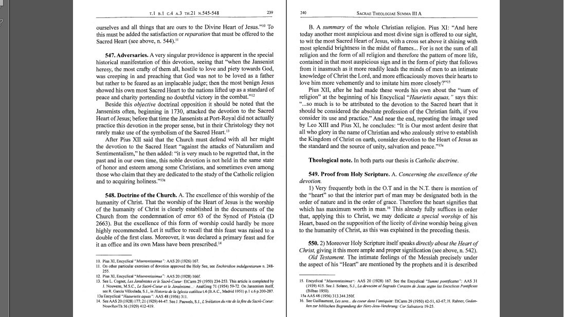 **Thesis 21. Devotion to the Sacred Heart of Jesus must be said to be both an excellent form of worship of the humanity of Christ and a summary of the whole Christian religion.**