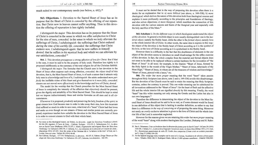 **Thesis 21. Devotion to the Sacred Heart of Jesus must be said to be both an excellent form of worship of the humanity of Christ and a summary of the whole Christian religion.**