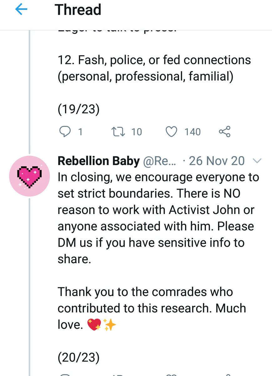 2. John Sullivan, proclaimed Utah BLM activist captioned, "Counter Intel" in his one post. Please notice the Nov 20 tweets from Rebelli0n Baby (Antifa). They warned of area groups about John Sullivan and did not want his participation, even in Portland.