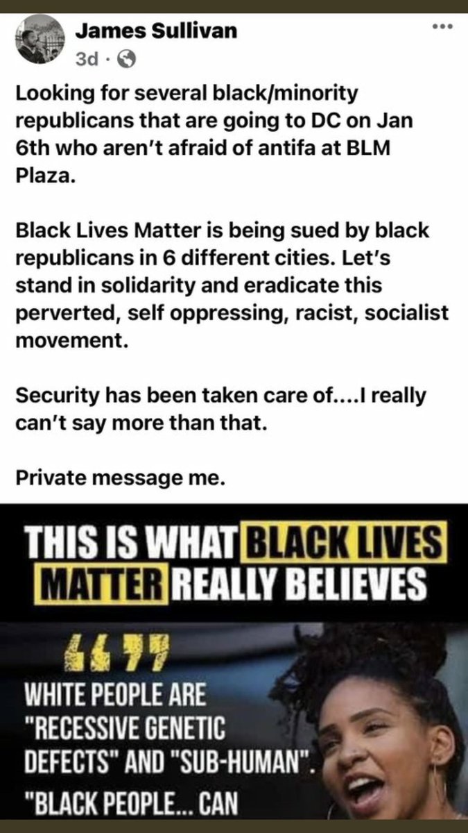 3. Guess who is brother James is? A Proud Boy member and he asked for people to go to DC who are not afraid of BLM/Antifa.