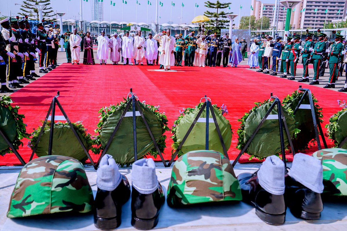 In Nigeria, Armed Forces Day, also known as Remembrance Day, is celebrated on January 15th. The day is marked with a Remembrance Day parade at the Cenotaph in Abuja and in the 36 state capitals. The ceremony includes a 21 gun salute, playing of the Last Post,