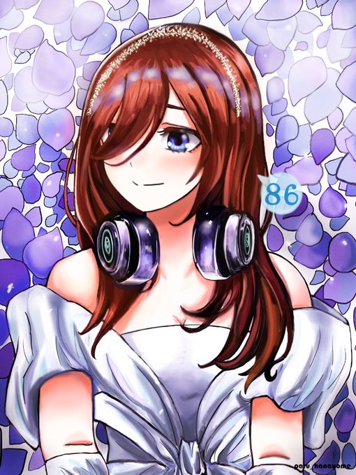 paru_hanayomeさんがTwitterに投稿した中野三玖(五等分の花嫁)のイラスト。