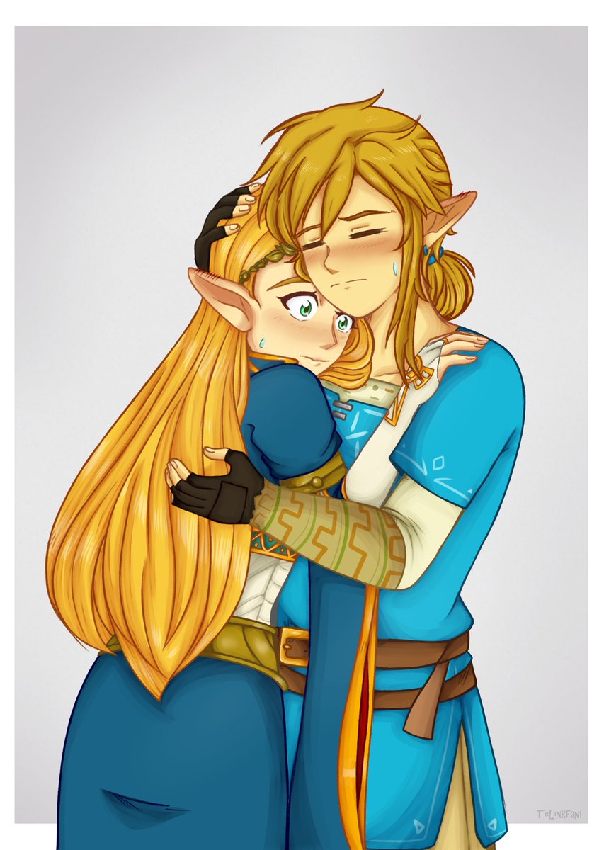 BoTW] Zelda hugging Link. (By @findoland) : r/zelda