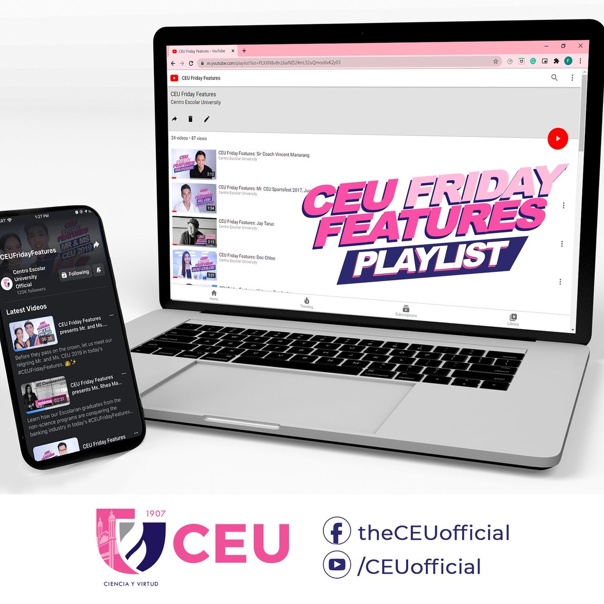 CEUmanila's tweet photo. You can now rewatch all your favorite #CEUFridayFeatures episodes via the CEU Official Facebook or YouTube accounts! ๐
While waiting for the newest episode, access other episodes any time via these links:
Facebook: https://t.co/gGBuFJOyTy
YouTube: https://t.co/LUBANTkYZz https://t.co/BN6NzBBfus