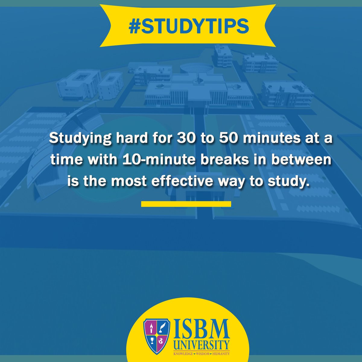 ISBMUniversity's tweet photo. Tips to improve your study Habits!
.
.
.
#Mondaymotivation #mondaymantra #study_facts #study_tips #studyhacks #Learning #elearning #studyonline #highereducation #KaronaPadhai #stayahead #stayambitious #ISBMUniversity https://t.co/HZ3GXGVlVA