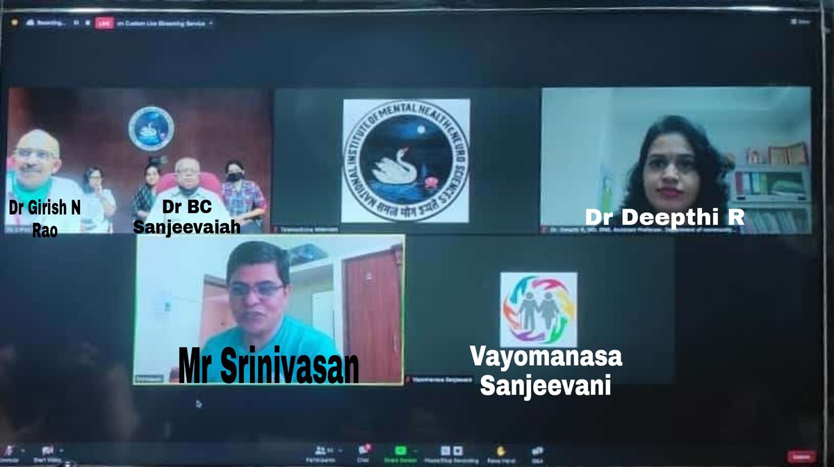 Aadar_Dementia Science Program_NIMHANS (@budi_nimhans) on Twitter photo Our Community Champions Dr. B. C. Sanjeevaiah and Mr. Srinivasan sharing their perception on "Successful Aging" during the 12th Vayomanasa Sanjeevani webinar on 11.01.2021. #KeepingMemoriesAlive
<a href="/DBTIndia/">Department of Biotechnology</a> <a href="/alladi_suvarna/">Suvarna Alladi</a> <a href="/mheduNIMHANS/">NIMHANS MHE</a> <a href="/apaplikar/">Avanthi Paplikar</a> <a href="/nimhansepigiri/">Girish Rao</a> <a href="/vayomanasa/">VayoManasa Sanjeevani</a> Our Community Champions Dr. B. C. Sanjeevaiah and Mr. Srinivasan sharing their perception on "Successful Aging" during the 12th Vayomanasa Sanjeevani webinar on 11.01.2021. #KeepingMemoriesAlive
<a href="/DBTIndia/">Department of Biotechnology</a> <a href="/alladi_suvarna/">Suvarna Alladi</a> <a href="/mheduNIMHANS/">NIMHANS MHE</a> <a href="/apaplikar/">Avanthi Paplikar</a> <a href="/nimhansepigiri/">Girish Rao</a> <a href="/vayomanasa/">VayoManasa Sanjeevani</a>