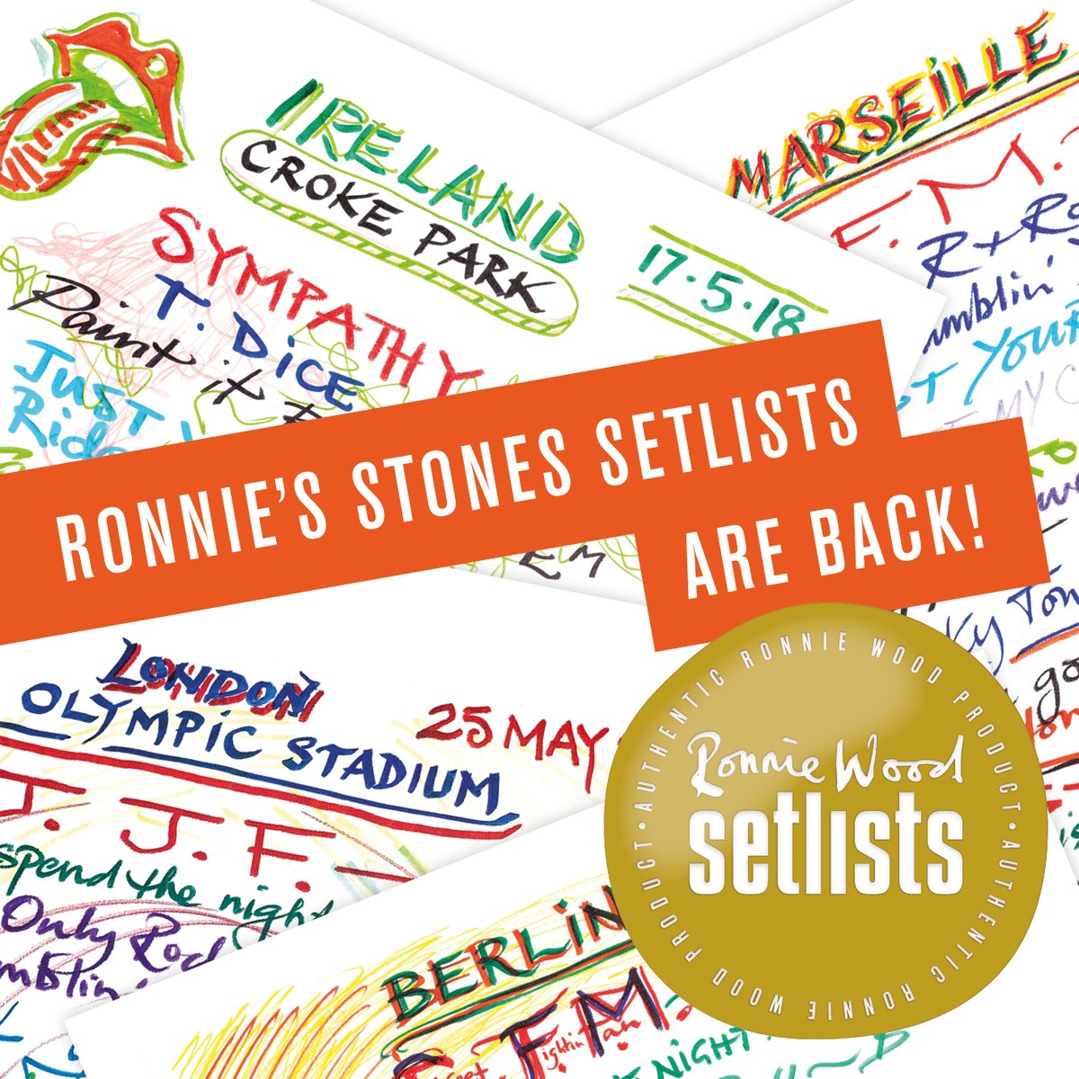 Ronnie Wood on Twitter: "Back for 2021, my @rollingstones setlists! They  feature the setlists from the Stones' 2018 No Filter tour of Europe. Were  you there? See them all and find out
