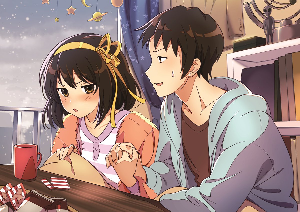 蛍 伊織 キョン そろそろあっち行きなさいよ なら この手を離してくれないか ハルヒ あんたが握ってきたんでしょうが 違う お前からだ 結局ずっと一緒だった 涼宮ハルヒの憂鬱 涼宮ハルヒ キョン キョンハル