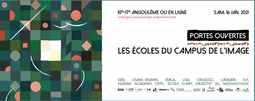 JPO en ligne ce samedi des écoles de l’image, cinéma d’animation, jeu vidéo, BD, arts visuels, audiovisuel d'Angoulême : jpo-campusimage-angouleme.com