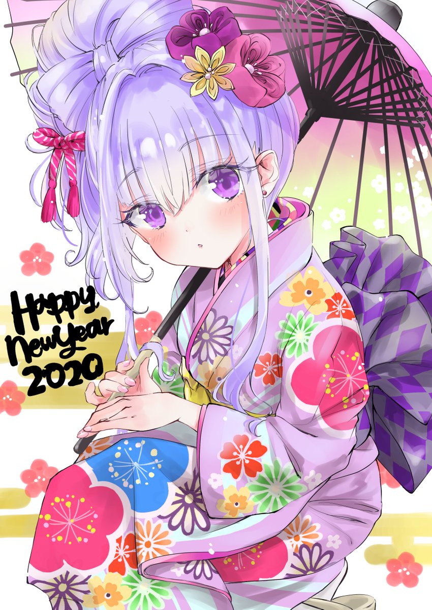 「毎年のお年賀イラスト自分でも結構気に入ってる꒰ ∩'∇ `∩꒱ 」|小笹あんこ＠レイフレ28のイラスト