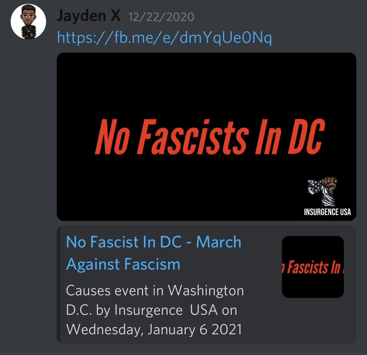 Another Antifa event in DC on January 6. Link does not work anymore.