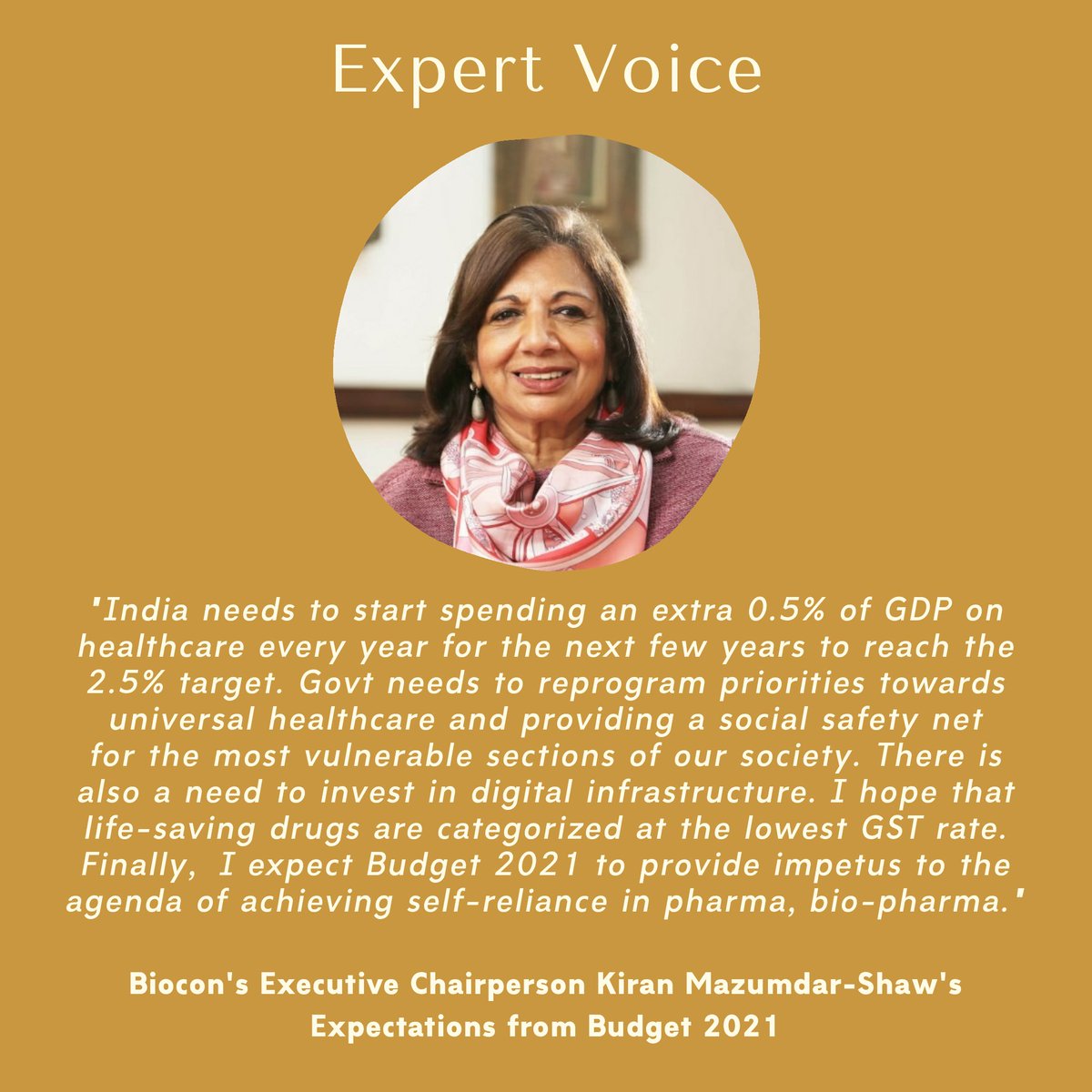 Kiran Mazumdar-Shaw (@kiranshaw) on Twitter photo I believe the much-awaited #UnionBudget2021, could make a beginning by announcing measures aimed at putting in place a policy-supported innovation roadmap for India.
Watch the discussion <a href="/FinancialXpress/">Financial Express</a> here: youtu.be/fq6ff1JbLHo I believe the much-awaited #UnionBudget2021, could make a beginning by announcing measures aimed at putting in place a policy-supported innovation roadmap for India.
Watch the discussion <a href="/FinancialXpress/">Financial Express</a> here: youtu.be/fq6ff1JbLHo