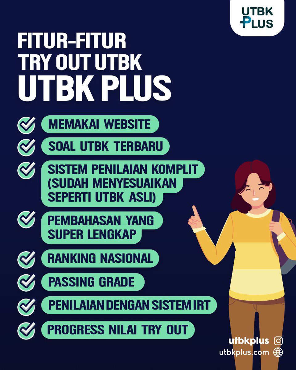 utbkplus's tweet photo. Wow Try Out @utbkplus Paket 8 yg kamu tunggu-tunggu akan hadir! Kamu gak akan rugi karena fiturnya komplit🥳
Follow @utbkplus dan Nyalakan Pemberitahuan agar tidak ketinggalan info✅
#tryout #tryoututbk #tryoutptn #tryoutsbmptn #tryoutonline #UTBK #UTBKSBMPTN #SBMPTN #SNMPTN https://t.co/rZJwZ4phOf