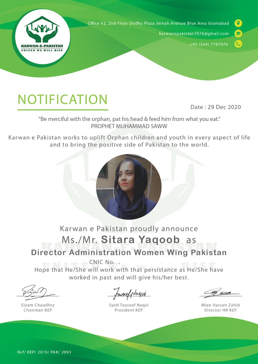 KarwanePakistan's tweet photo. Congratulation Ladies 
High hopes from you

Do your best for the betterment of Women from this plateform provided by Karwan e Pakistan.

May Allah bless you All..Ameeen

Regards:
Karwan e Pakistan*🇵🇰 https://t.co/B6jVQpBkEf