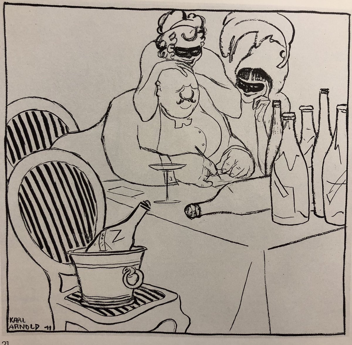 Karl Arnold !
(K. Arnold, 1883-1953)
Last one is a 1935 caricature titled « Marianne and John - Inseparably united? »