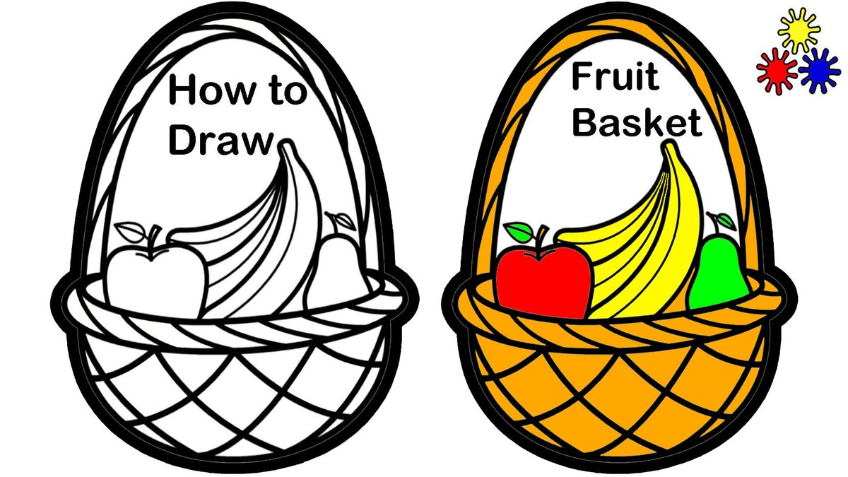 fruit basket drawing and coloring - How to draw step by step-saigonsouth.com.vn