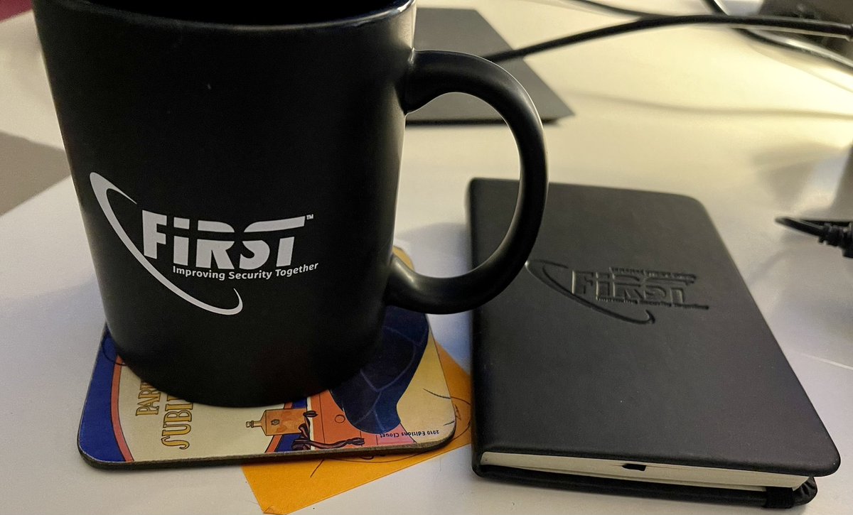 athanat's tweet photo. Perks from @FIRSTdotOrg #FIRSTCON20 arrived yesterday! Great way to start the day with coffee from the defenders mug! Thank you! Looking fwd for the 33rd version of #FIRSTCON https://t.co/NhAPkUk25h