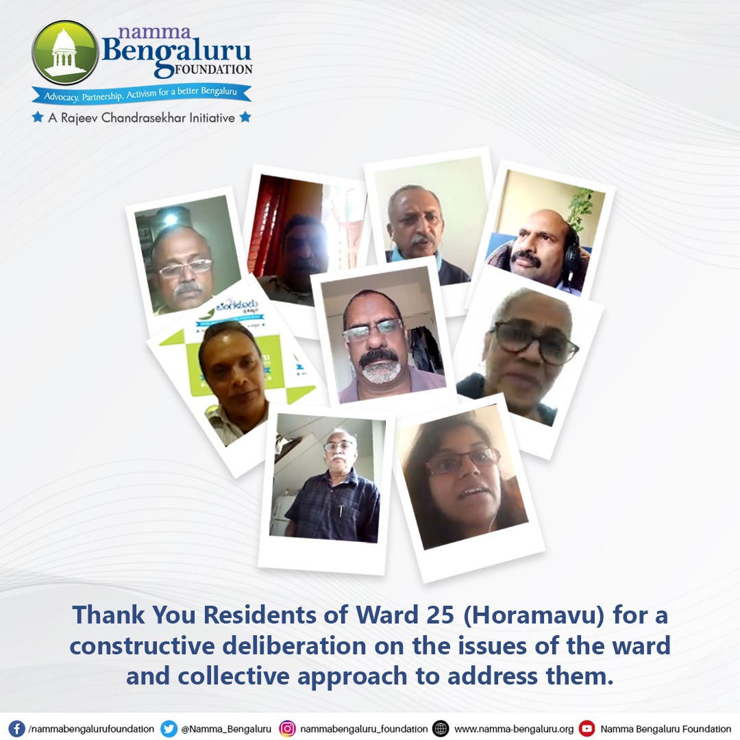 Namma_Bengaluru's tweet photo. @Namma_Bengaluru orgd a #Ward level #Webinar today – Know Rightfully Engage Locally, with the residents of #Ward25 #Horamavu to understand and collectively address local issues by constructively engaging with the #Govt functionaries.

Thanks to all the residents who joined us. https://t.co/ViFya7P3fW