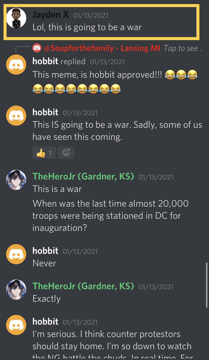 Sullivan posted the flier in Discord and stated “Lol, this is going to be a war”