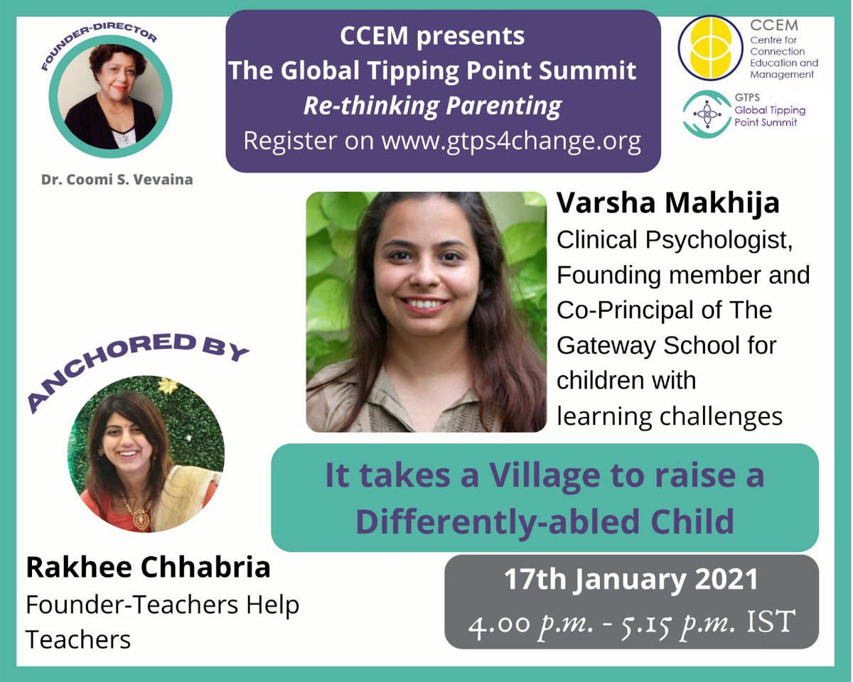 ruchitarambles's tweet photo. #FMC4GTPS
#RethinkingParenting
Join us this weekend at the Global Tipping Point Summit for another round of enriching talks by eminent speakers Ms Suzanne Rodricks and Ms Varsha Makhija at 4pm sharp.
Click at https://t.co/7ei1IlTt32 and register for FREE ! @Gtps4C https://t.co/p8t9yg1fxB