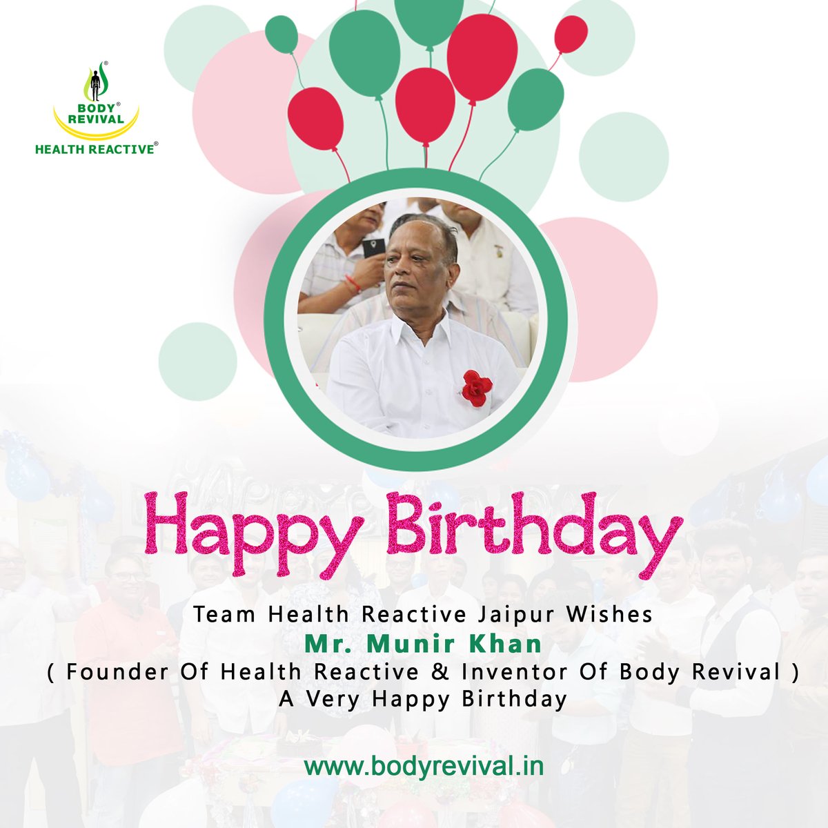 InventorMunir's tweet photo. Team Health Reactive Jaipur Wishes Mr. Munir Khan ( Founder Of Health Reactive &amp; Inventor Of Body Revival ) A Very Happy Birthday.
#birthday #birthdaycelebration2021 #munirkhan #healthreactive #bodyrevival https://t.co/mxlSkCBjzF