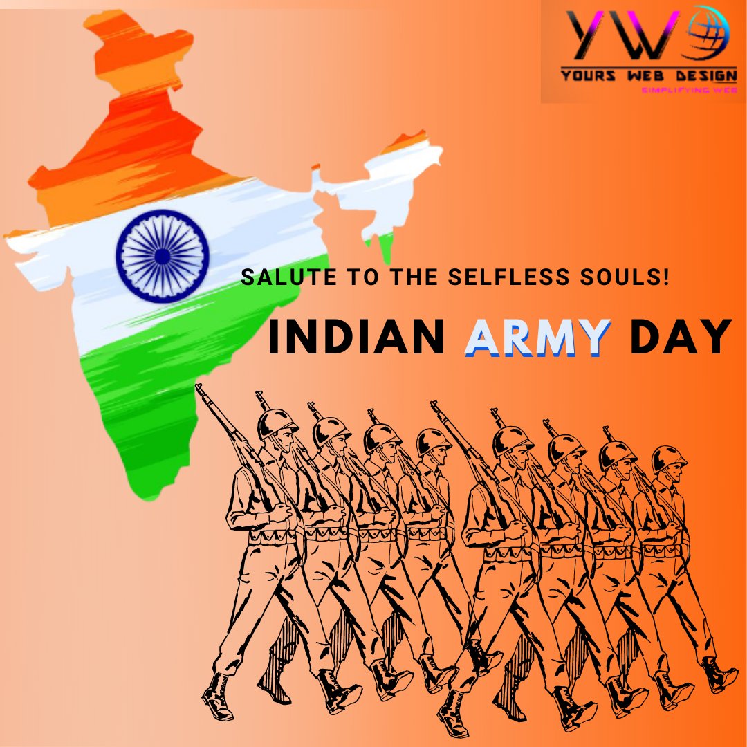 yours_web's tweet image. Indian army is the world’s third-largest and its soldiers are considered best in high altitude battles.

They are working selflessly 24*7 without expecting anything in return.

A big salute to all the real heroes THE INDIAN ARMY!

#IndianArmyDay #JaiHindKiSena #yourswebdesign