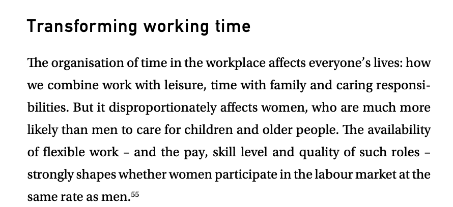 Third and finally, such a move would be bad for equality. As we argued in  @IPPR Commission on Economic Justice, the organisation of working time has a disproportionate effect on women in the workplace  https://www.ippr.org/research/publications/prosperity-and-justice