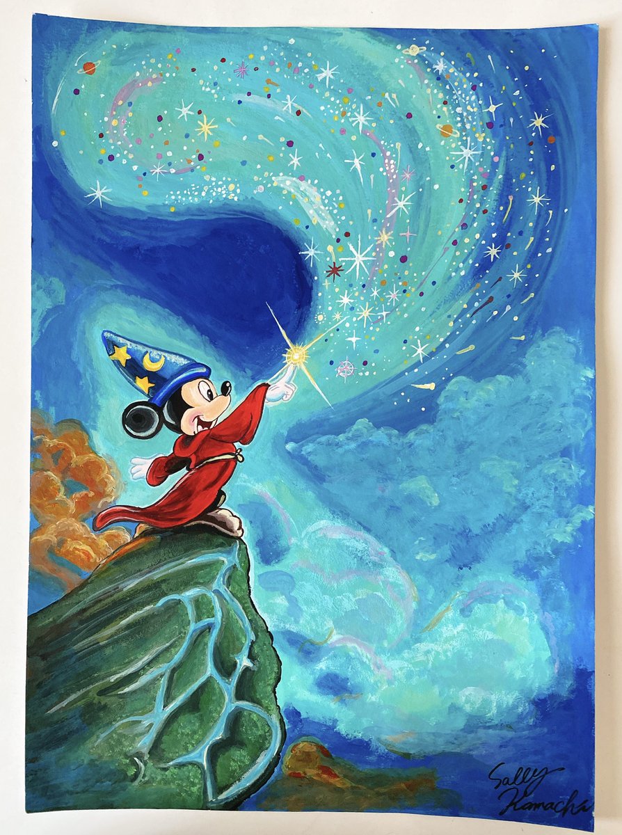 Sally Fantasia 手描きイラスト ディズニーイラスト 水彩画 模写イラスト ファンタジア ミッキーマウス Disney Fantasia Mickeymouse Illustration Watercolorart T Co Lc6baieuk8