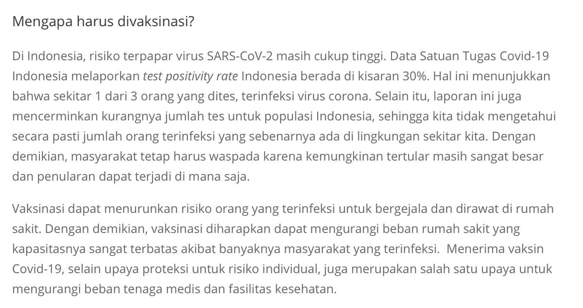 vaksinasi saat ini semakin penting mengingat keadaan di indonesia, sadly, jauh dari selesai.vaksinasi segera bila sudah dapat akses. lakukan upaya apapun, termasuk 3m, untuk tekan risiko personal maupun komunitas. efek proteksinya akan kumulatif.tetap cerewet ke pemerintah.
