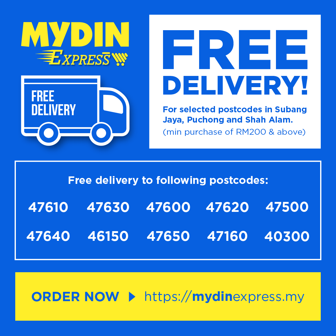 Mydin Malaysia Twitter પર Belanja Minima Rm200 Di Mydin Express Dan Nikmati Penghantaran Percuma Order Sekarang Di Https T Co Olshotn5vf Sah Untuk 10 Poskod Di Subang Jaya Puchong Dan Shah Alam Sahaja Mydinmalaysia Pkp