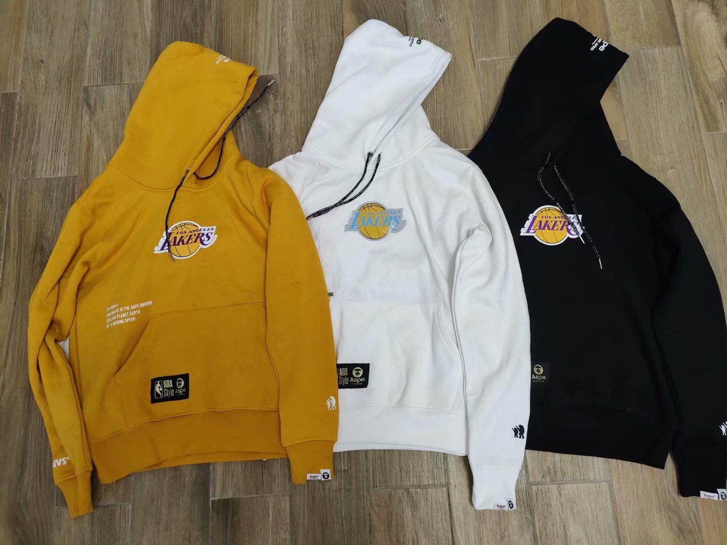 Aape X NBA LAKERS Black Hoodie