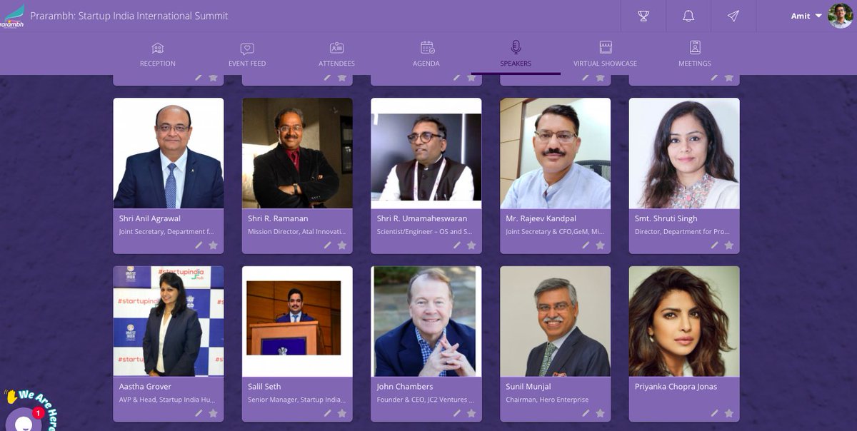 few of my favourite speakers from #Prarambh #StartupIndiaInternationalSummit @anilarch #ShrutiSingh @AasthaGrover09 @priyankachopra @salil_seth @JohnTChambers plus many more at the Summit, @IndianVCA @startupindia do attend theprarambh.in