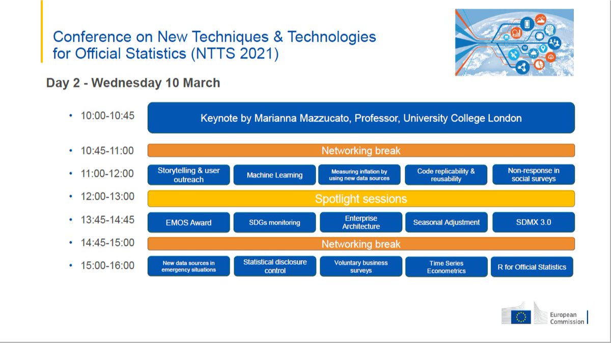 EU_NTTS's tweet photo. 📣We are pleased to announce that the #NTTS2021 program is out 📣
Check it out 👇
https://t.co/W66pnzfF1D
📌Pin your calendars for the opening by @EU_Eurostat Director-General @MarianaKotzeva
📅Tuesday 9 March
🕙10h CET
Register online👇
https://t.co/HX0pLbqjvP https://t.co/yJTCUPjYiF